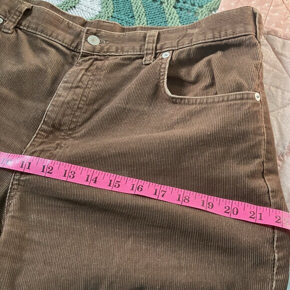 Lands' End Corduroy Pants Mens 34 Brown Straight Leg 90s Dad Y2K Fall Autumn - Picture 8 of 10